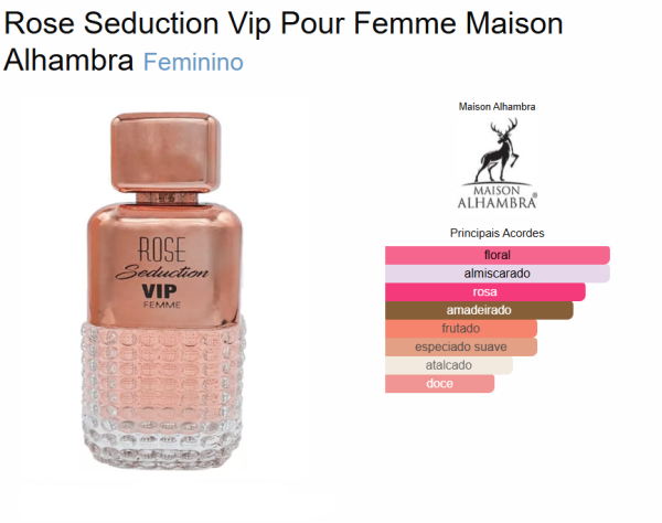 Perfume Rose Seduction Vip Pour Femme Eau de parfum 100ml - Imagem 2