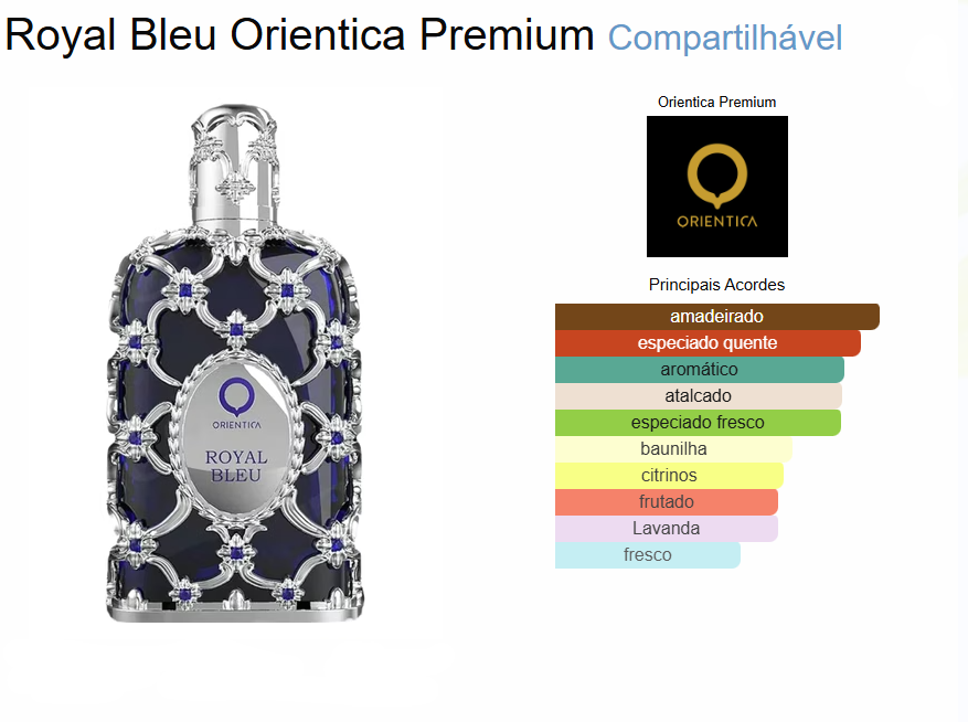 Perfume Royal Bleu de Orientica Eau de Parfum - Imagem 2